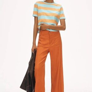 THE COLETTE CROPPED WIDE-LEG PANTS BY MAEVE: LINEN EDITION sz 30 NWT